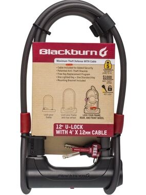 Blackburn 12" U-Lock with 4' x 12mm Cable